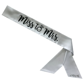 Miss to Mrs. White Sassy Sash